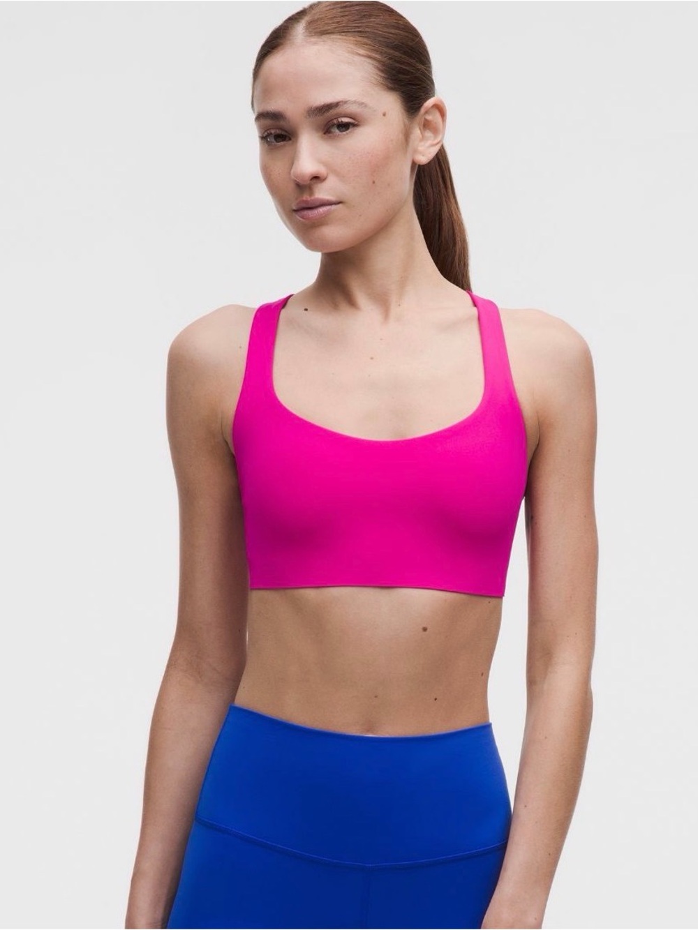 lululemon FlexyFlex Strappy Yoga Bra Pink Flare Size S/M *New with Tags Removed